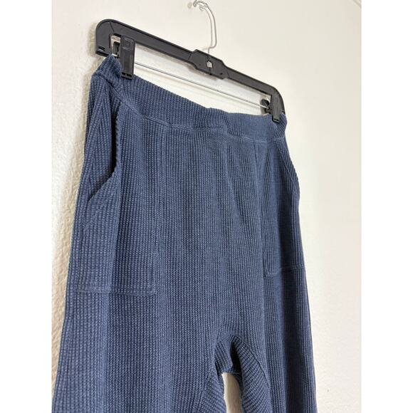Lunya Restore Thermal Draped Jogger Medium Blue Waffle Knit Lounge Pants Comfort - Picture 7 of 14